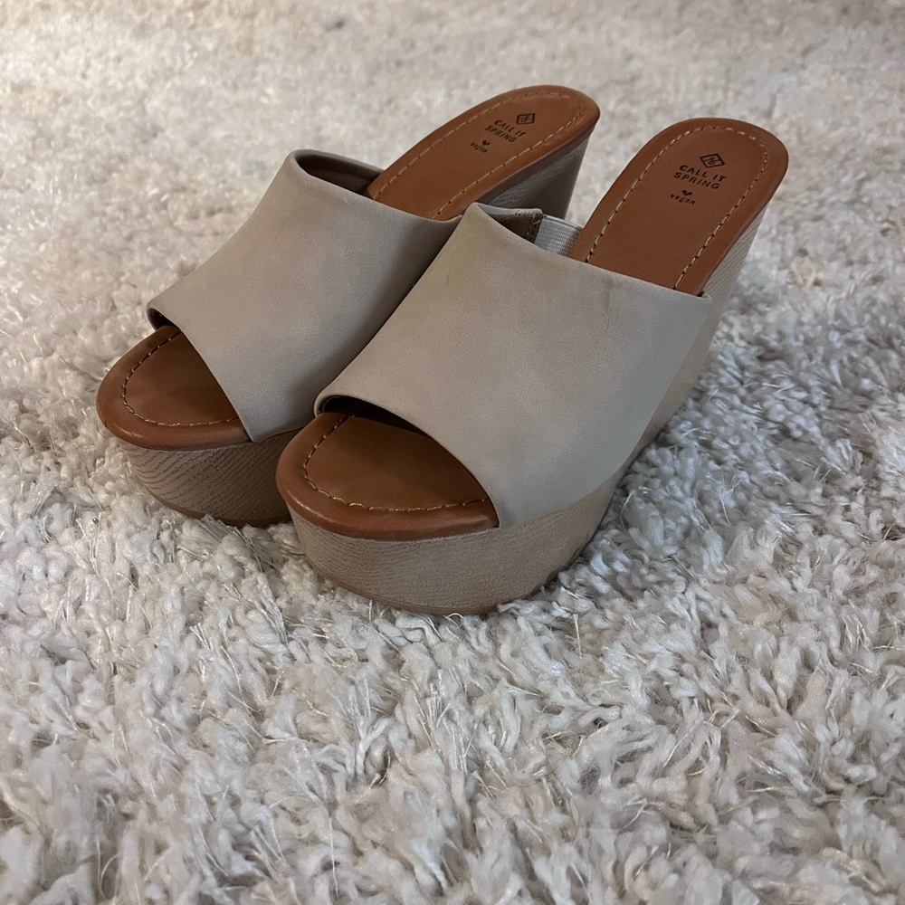 Beige Wedges - image 1